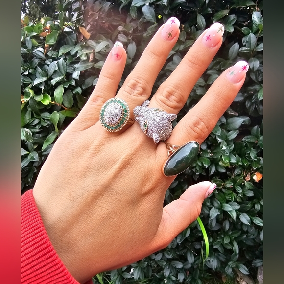 Sterling Silver Encrusted Panther Ring - Picture 5 of 7